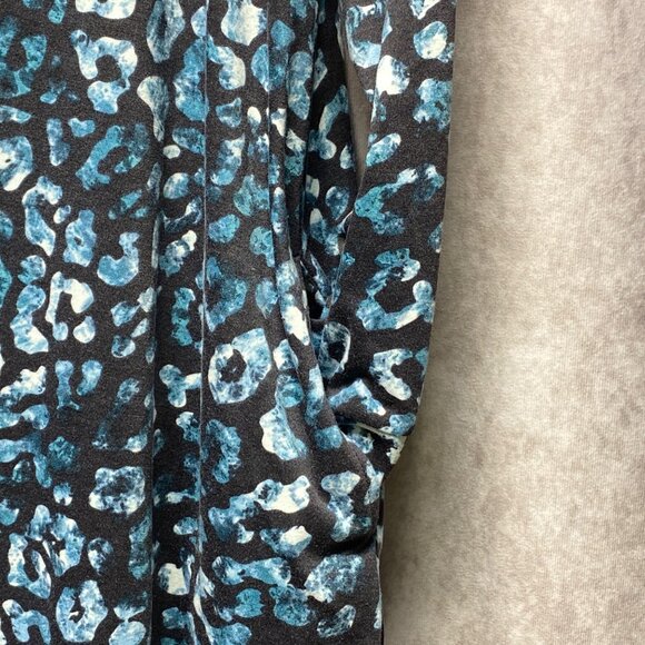 LuLaRoe 3XL Blue & Black Leopard Print Pocket Dress Long Sleeve - Picture 8 of 11